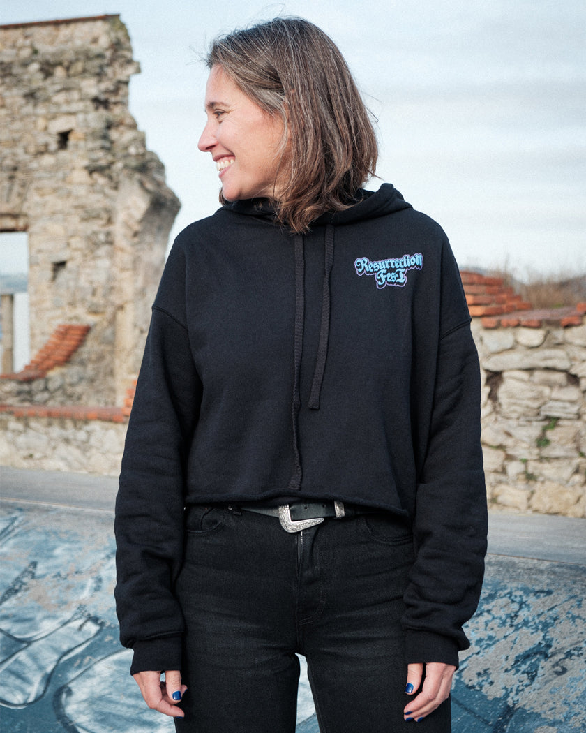 Sudadera Crop Top Bailad, Malditos